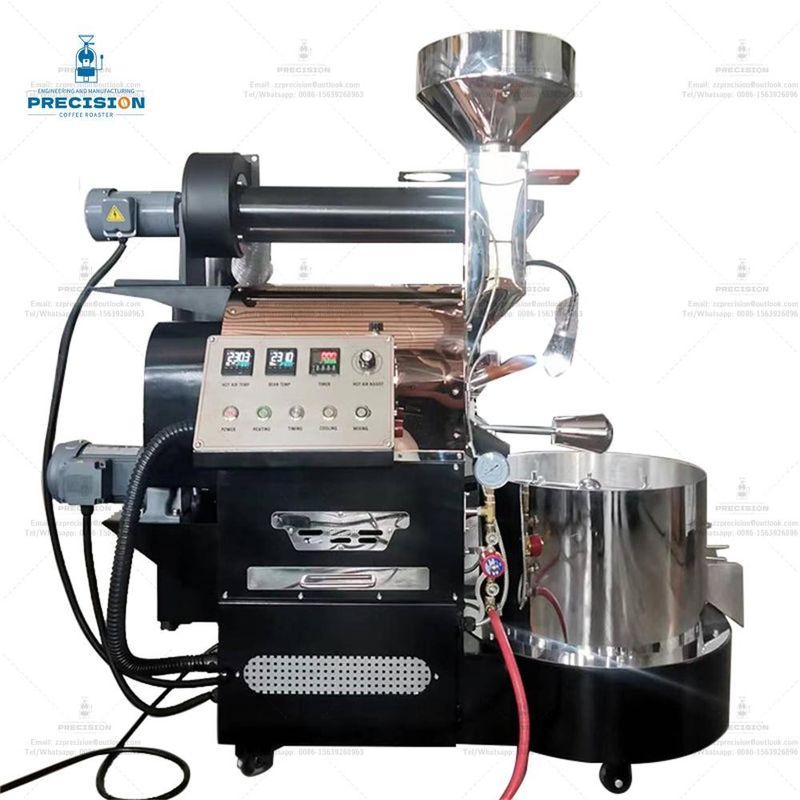Cast Iron Coffee Roaster 10kg 12kg 15kg Besar Drum Stainless Steel Komersial Industri Coffee Roaster Mesin