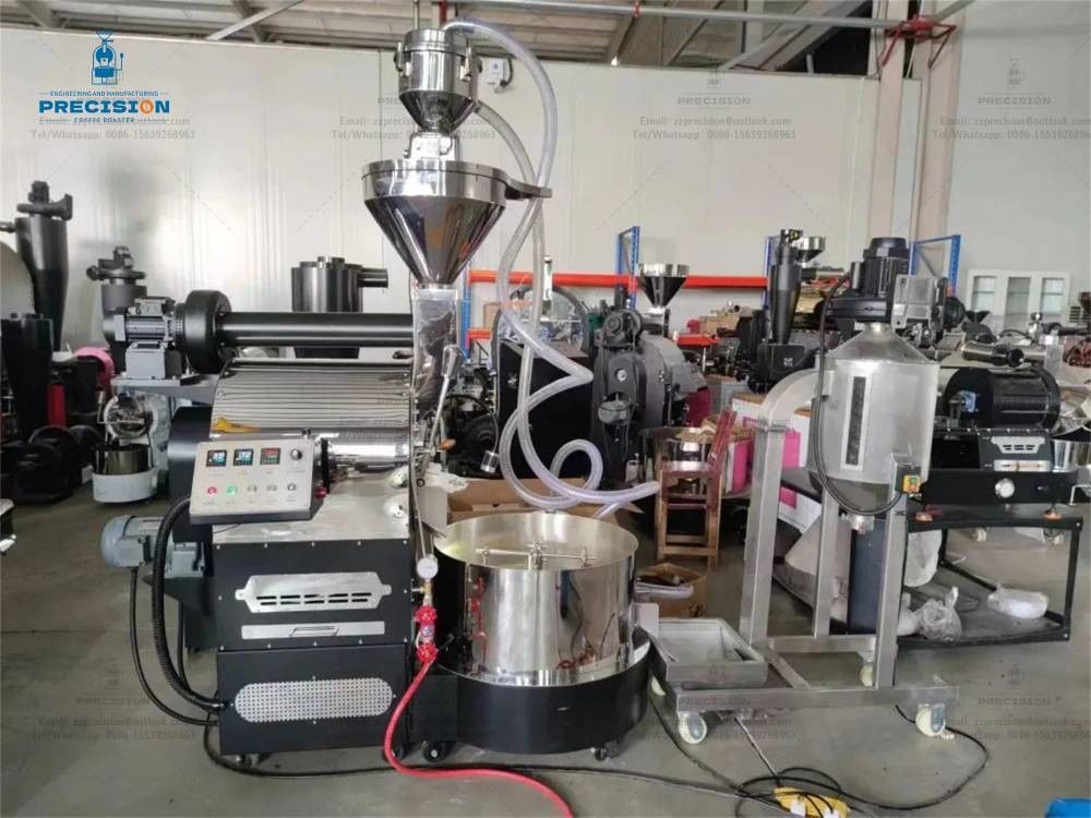 Mudah Digunakan Mesin Penggorengan Kopi Komersial Jenis Pemanasan Listrik Lengkap