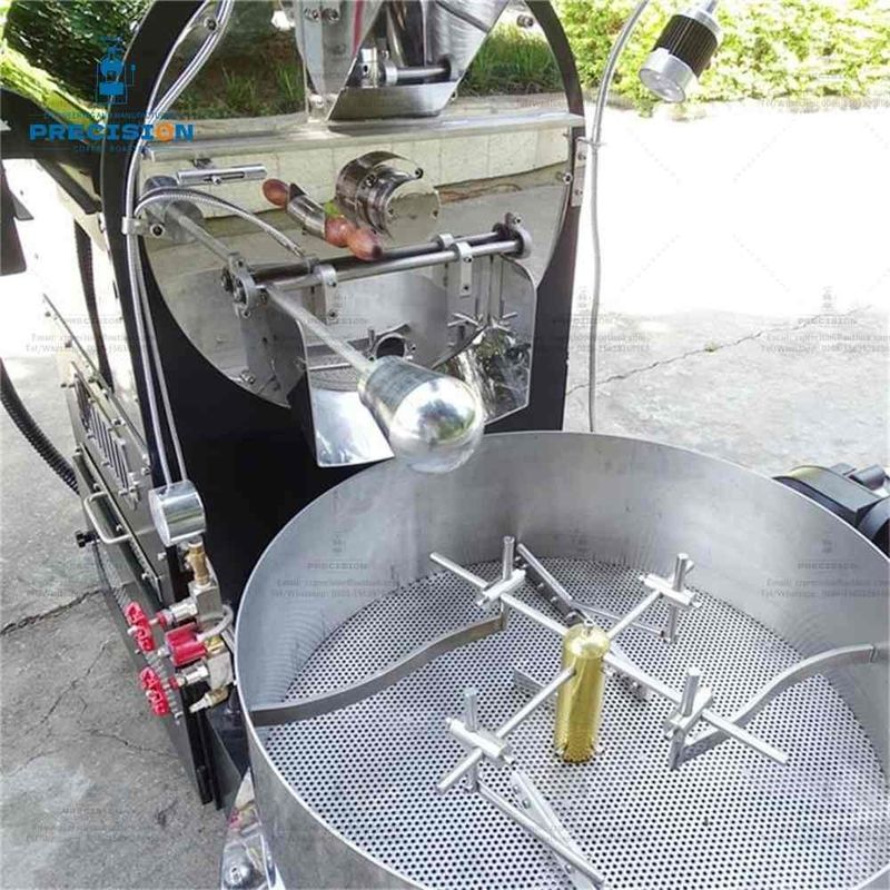 Komersial 3kg Kopi Roaster Stainless Steel Drum Jenis Listrik / Gas