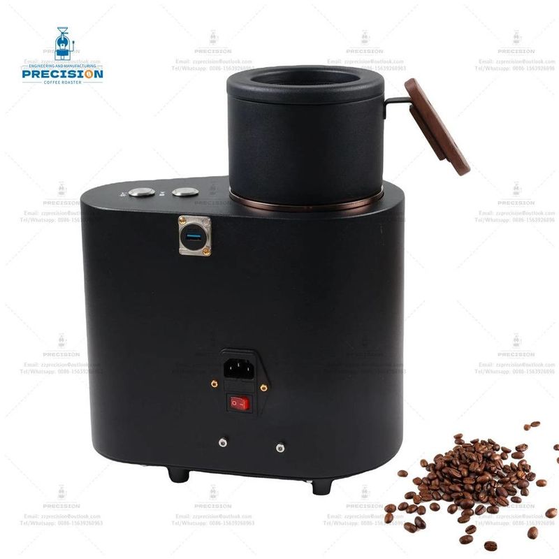 Pemasok Kopi yang Lebih Cerdas Dengan Airbox Dan Cangkir Pendingin 220V 2000W Pemasok Kopi Biji Rumah Hitam Putih