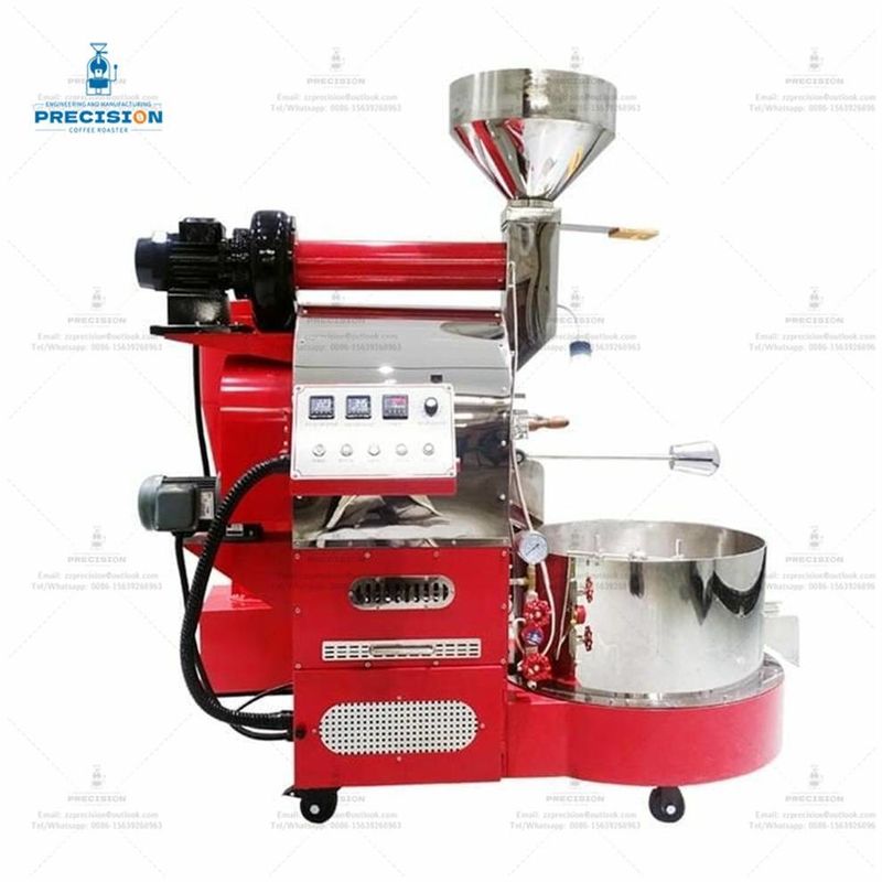 200w 3kg Coffee Roaster dengan tahan panas lapisan ganda 316 Food Grade stainless steel drum