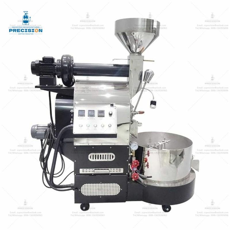 200w 3kg Coffee Roaster dengan tahan panas lapisan ganda 316 Food Grade stainless steel drum